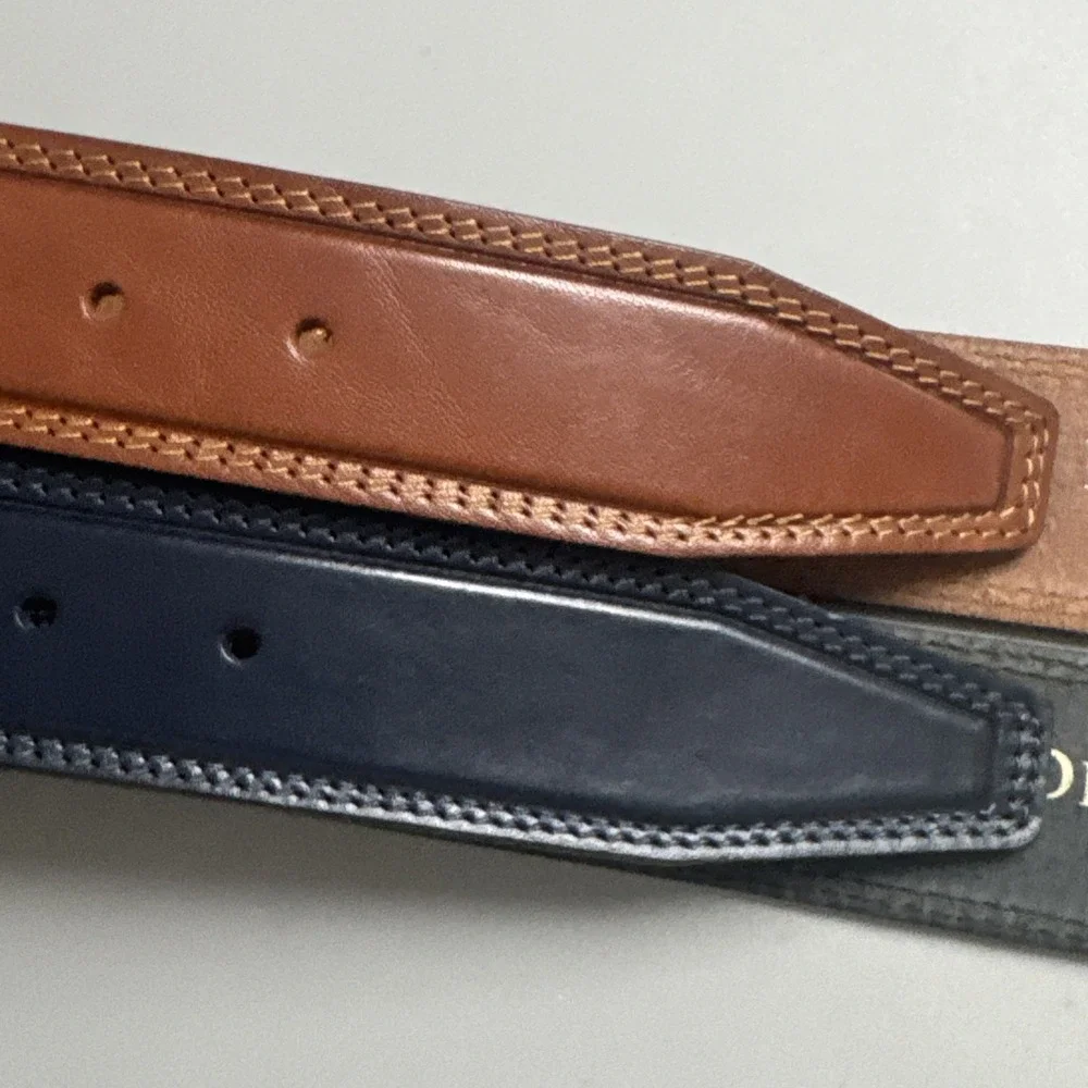Lot 2 NWT De Martino Sorrento Genuine Leather Belts Blue Brown Size 45 Italy